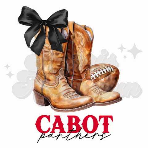 Cowgirl Boots Cabot Panthers Football DTF Print