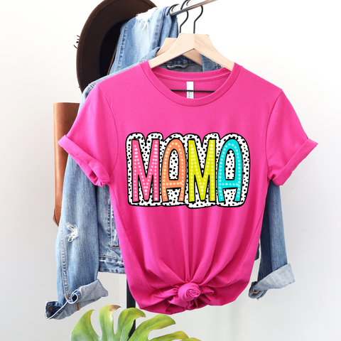 Colorful MAMA with Dots DTF Print
