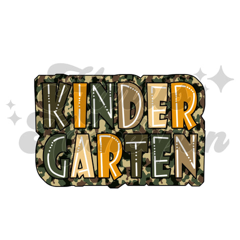 Camo Kindergarten DTF Print
