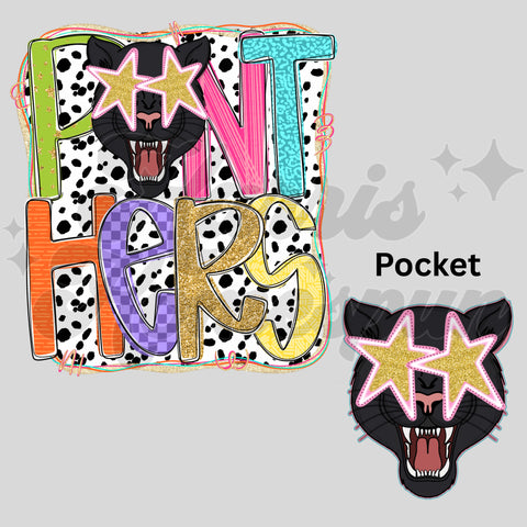 Colorful Panthers DTF Print (front and back)