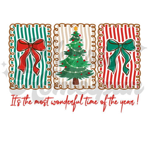 Trio Trees and Bows DTF Print