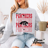 Lets Go Panthers Red Leopard Repeat Completed Top