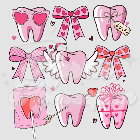 Valentine Teeth DTF Print