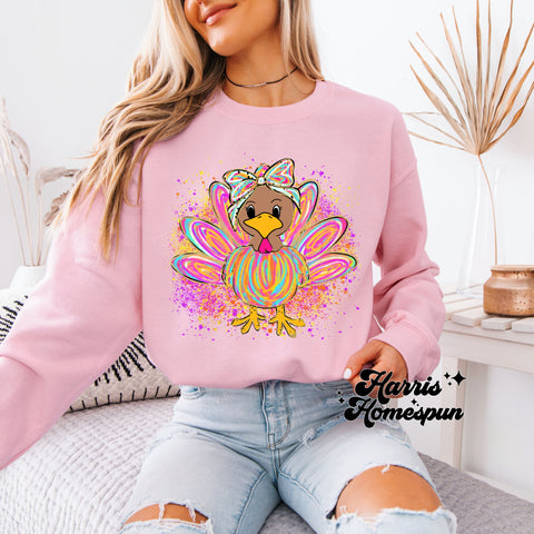 Splattered Cute Turkey Completed Top