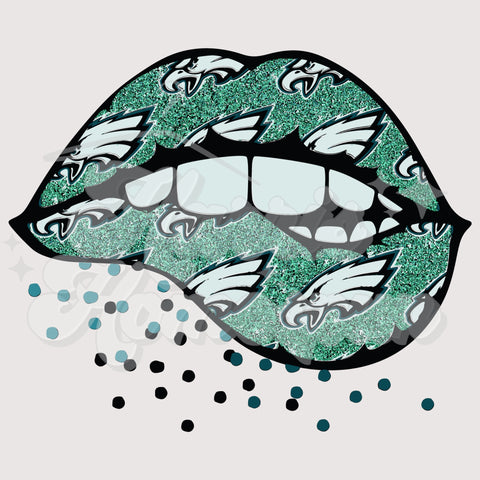 Eagles Lips with Mascot DTF Print