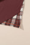 Red Colorblock Plaid and Floral Top