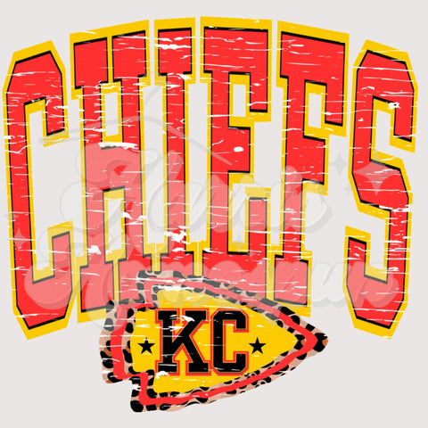 Chiefs Distress DTF Print