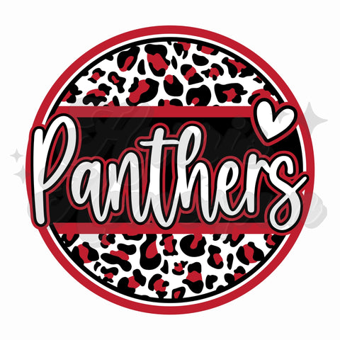 Red Leopard Panthers DTF Print