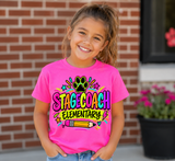 Neon Paw Print Stagecoach Spirit Shop Top
