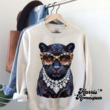 Boujee Panther with Leopard Glasses Completed Top