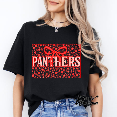 Red Flower Frame Panthers Completed Top