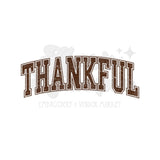 Brown Thankful Block Letters DTF Print