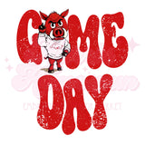 Game Day Woo Pig DTF Print with different color options