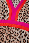 Leopard Bright Waistband 1/2 Sleeve Top