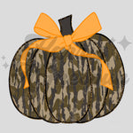 Bottomland Camo Pumpkin Orange Bow DTF Print