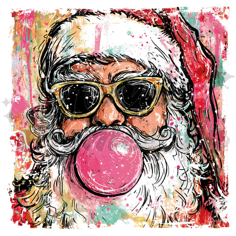Christmas Santa Painting DTF Print
