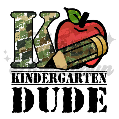 Camo Kindergarten Dude DTF Print
