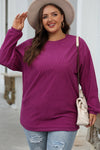 Fuchsia Ribbed Oversized Sweatshirt