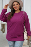 Fuchsia Ribbed Oversized Sweatshirt