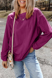 Fuchsia Ribbed Oversized Sweatshirt