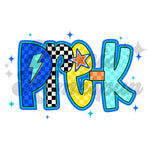 Pre-K Blue Checkered DTF Print