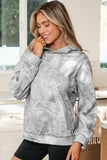 Grey Camouflage Woodland Print Hoodie