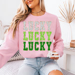 Faux Chenille Letters LUCKY Completed Top