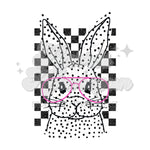 Bunny with Glasses Dots DTF Print