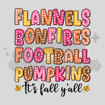 Pink Flannels Bonfires Football DTF Print