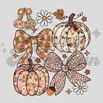 Pumpkin Bow Cluster DTF Print