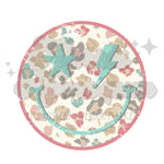 Pastel Leopard Smiley DTF Print