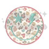 Pastel Leopard Smiley DTF Print