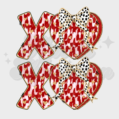 XO XO hearts and bows DTF Print