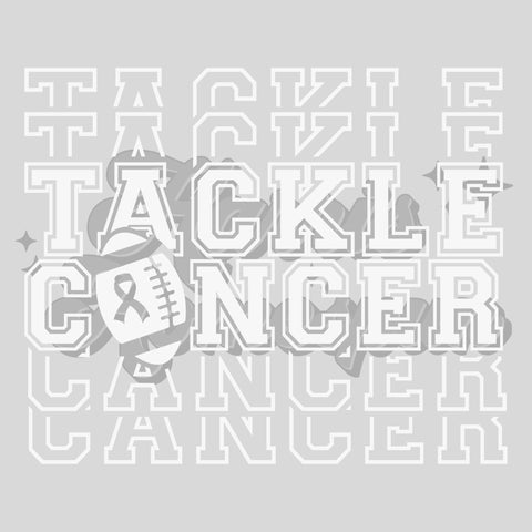 White Tackle Cancer DTF Print