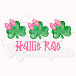 Clover Trio with Pink Bows DTF Print with name option