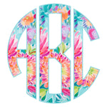 Bright Summer Circle Monogram DTF Print