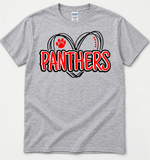 Panthers Heart Red Paw Southside Spirit Shop Top