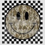 Camo Smiley Checkered DTF Print