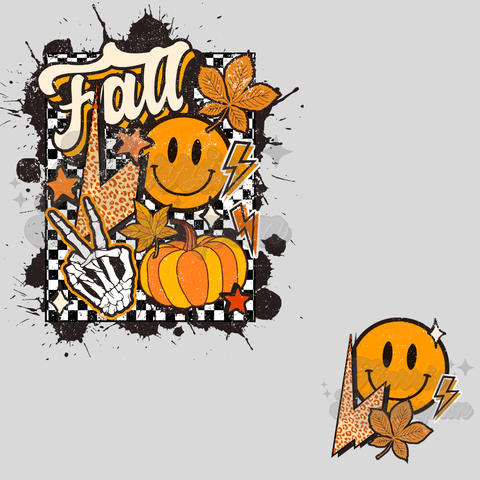 Fall Skeleton Hand DTF Print (Pocket Included)