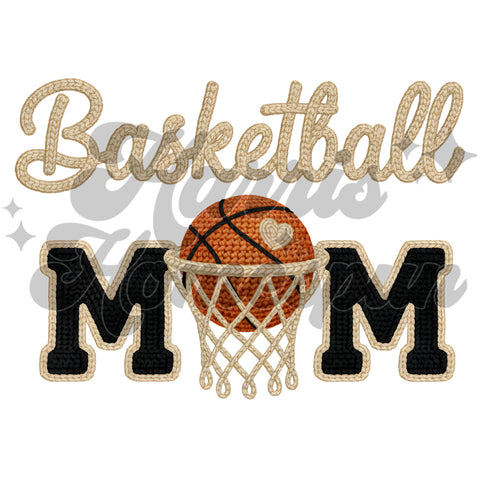 Basketball Mom Faux Yarn DTF Print