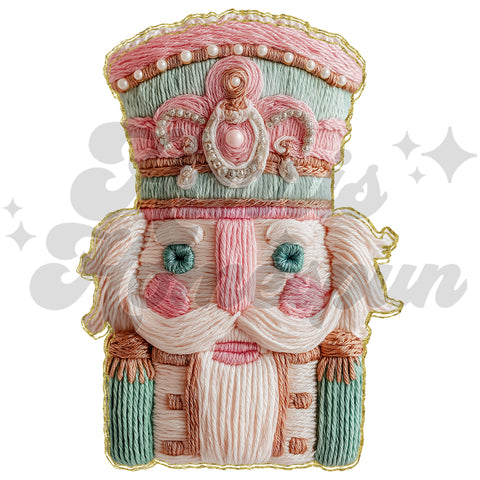 Pink Nutcracker Faux Yarn DTF Print