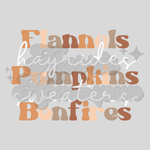 Flannels Pumpkins Bonfires DTF Print