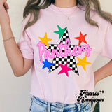 Panthers with Checkered and Colorful Stars Completed Top