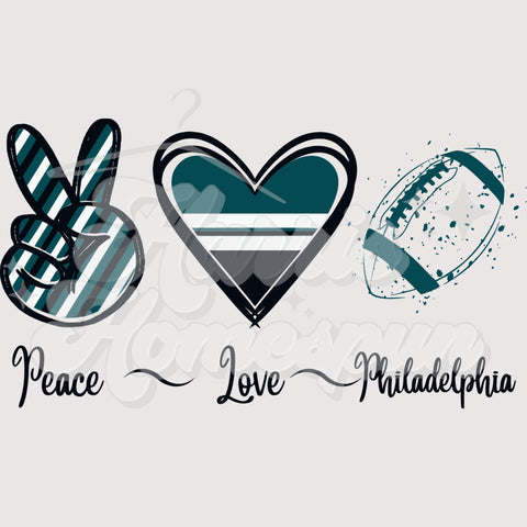 Peace, Love, Philly Football DTF Print