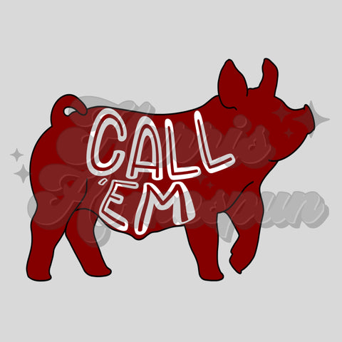 Pig Call Em DTF Print