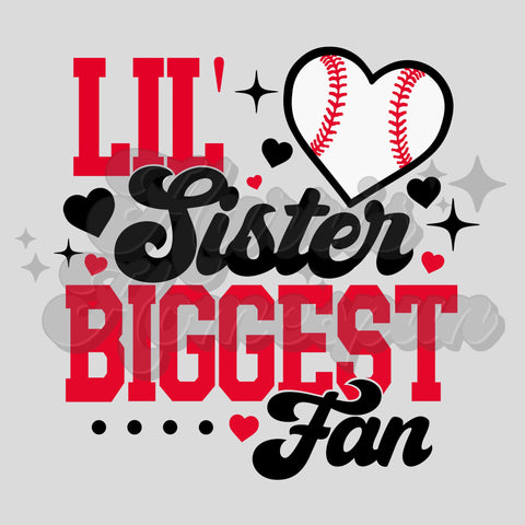 Lil Sister Baseball DTF Print