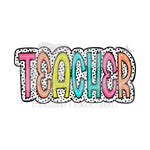 Colorful Teacher with Dots DTF Print