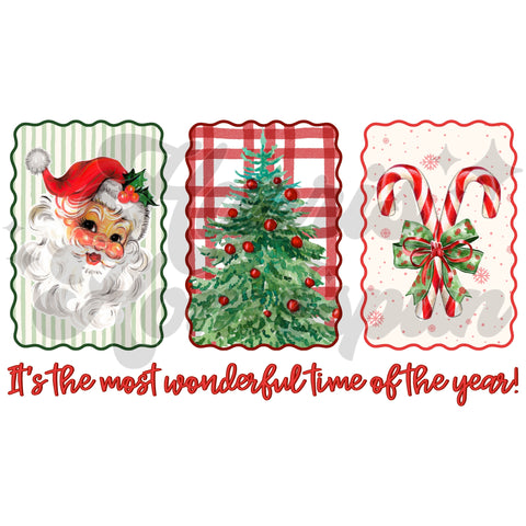 Trio It’s the Most Wonderful Time of the Year DTF Print
