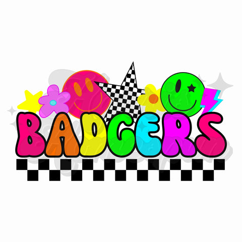 Badgers Bright Smiley DTF Print