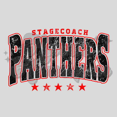 Stagecoach Panthers Black Distressed DTF Print